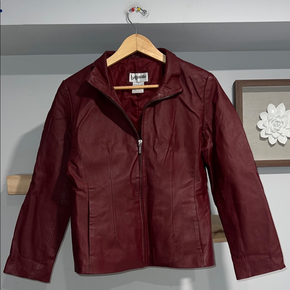 Bagatelle vintage genuine leather burgundy jacket‎